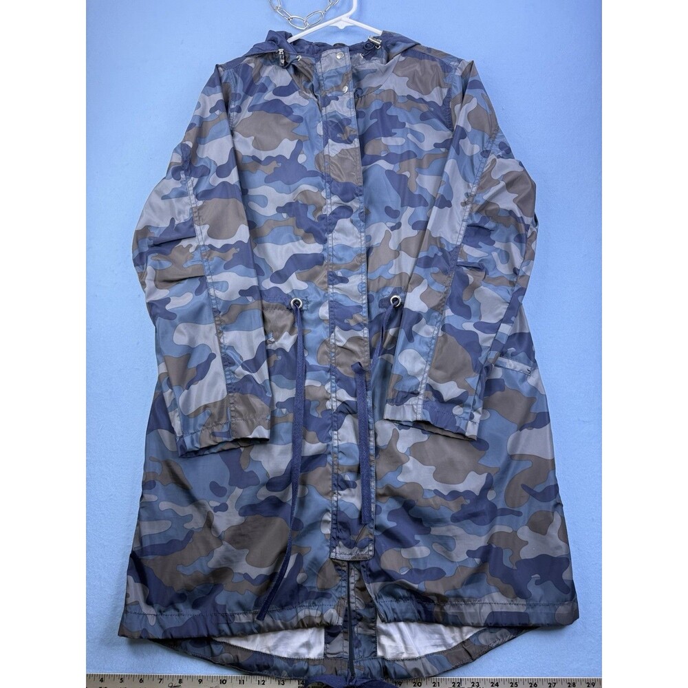 CI SONO LA OuterWear Nylon Ladies Long Jacket Blue/Brown/Green Camo XL 1216